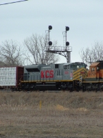 KCS 4018 SD70ACe heading east from Tacoma